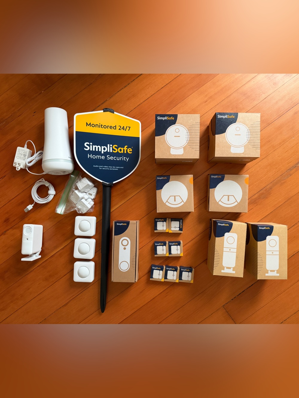 SimpliSafe Complete Home Security System, 29 pieces - like new